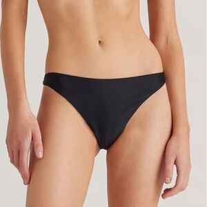 NWT QUINCE Italian Low-Rise Bikini Bottom Black